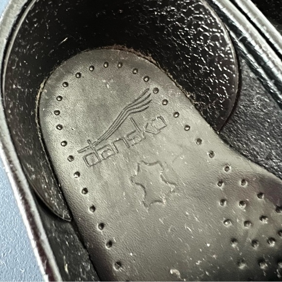 Dansko Professional Matte Black Leather Platform Slip On Clog Shoes Size 36 - Picture 12 of 16